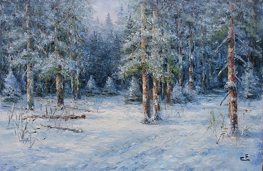  художник  Синев Евгений, картина Зима