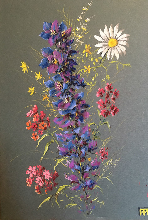  художник  Майстренко Геннадий, картина Дачные цветы