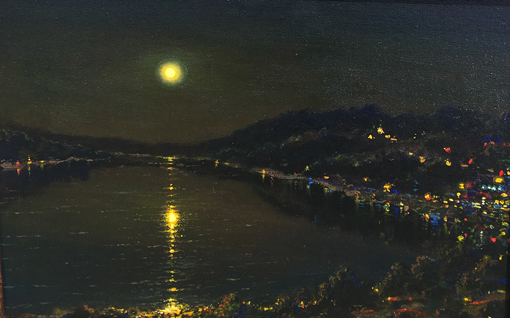  художник  Майстренко Геннадий, картина Таруса,Лунная ночь