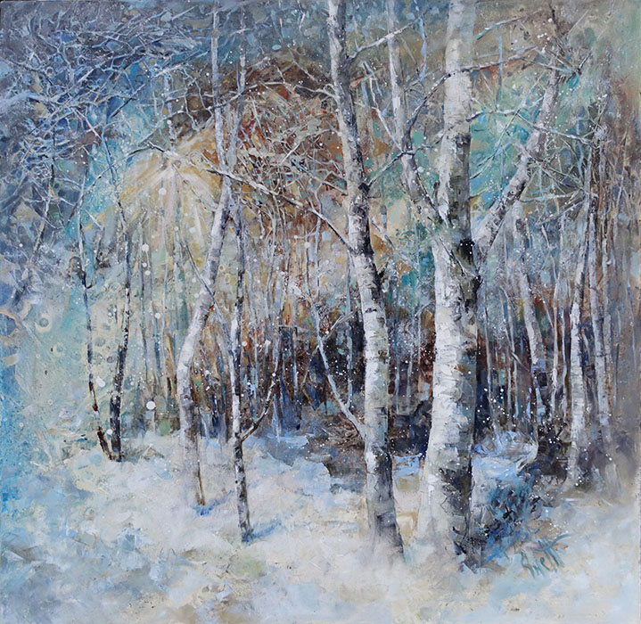  художник  Снежинская Жанна, картина Зимний лес