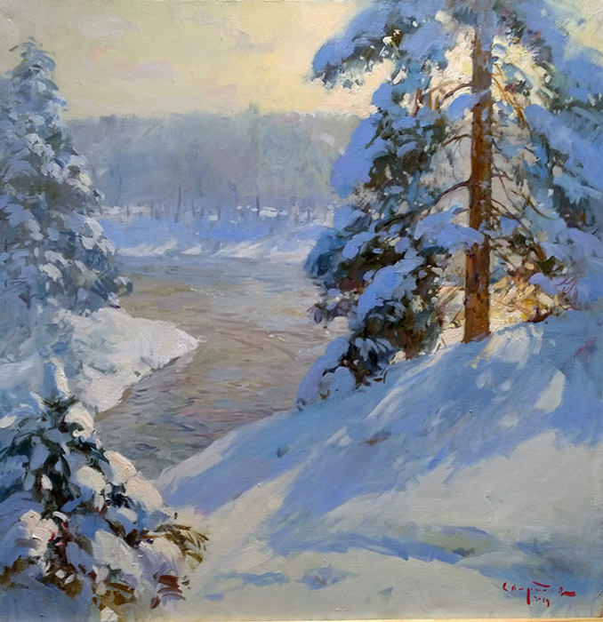  художник  Свиридов Сергей, картина Зимняя речка