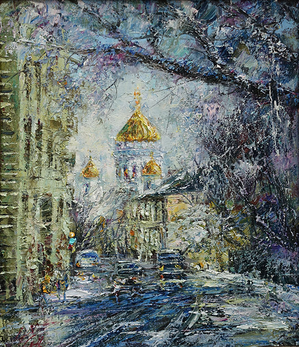  художник  Еникеев Юнис, картина Гагаринский переулок