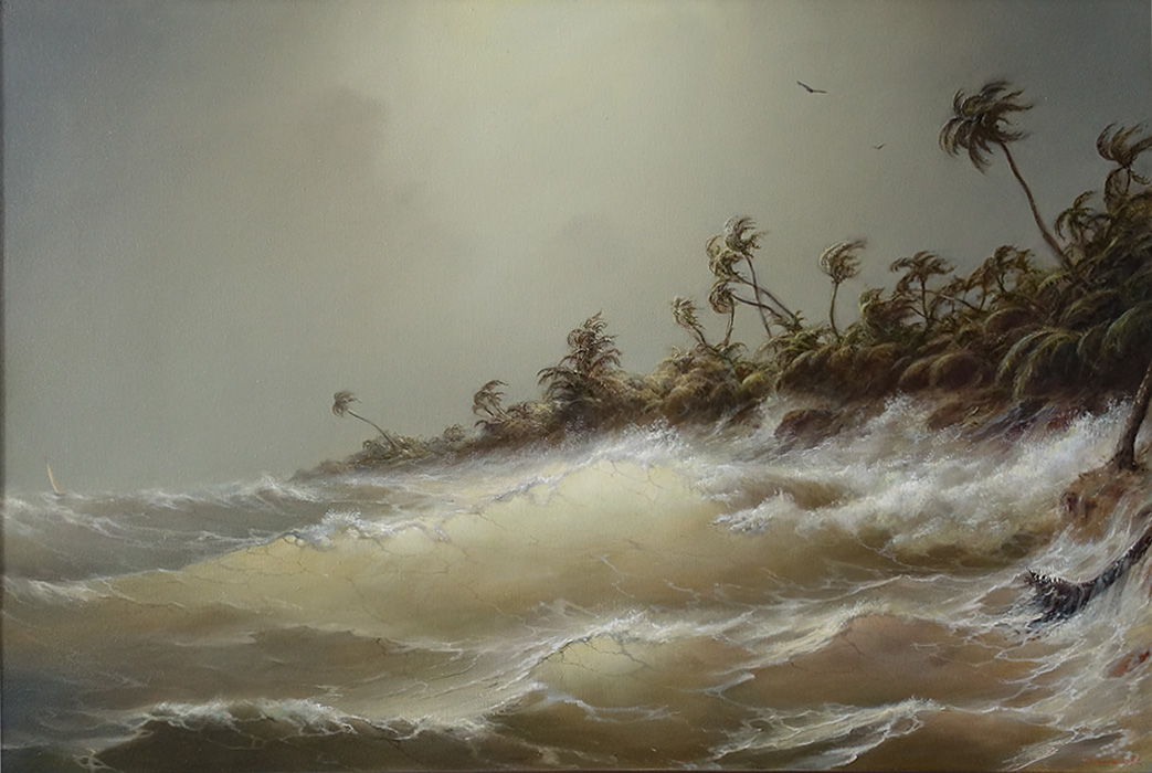  художник  Дмитриев Георгий, картина Шторм у берегов полуострова Самана