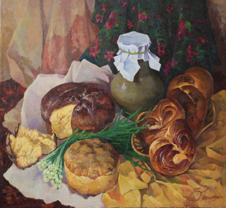  художник  Довбенко Виктор , картинаНатюрморт с хлебом