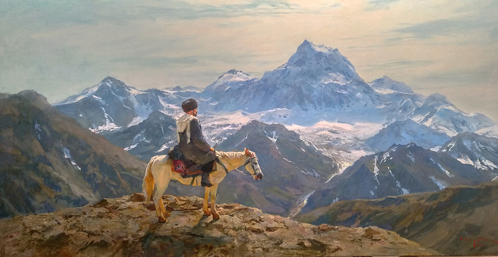  художник  Свиридов Сергей, картинагорец на коне