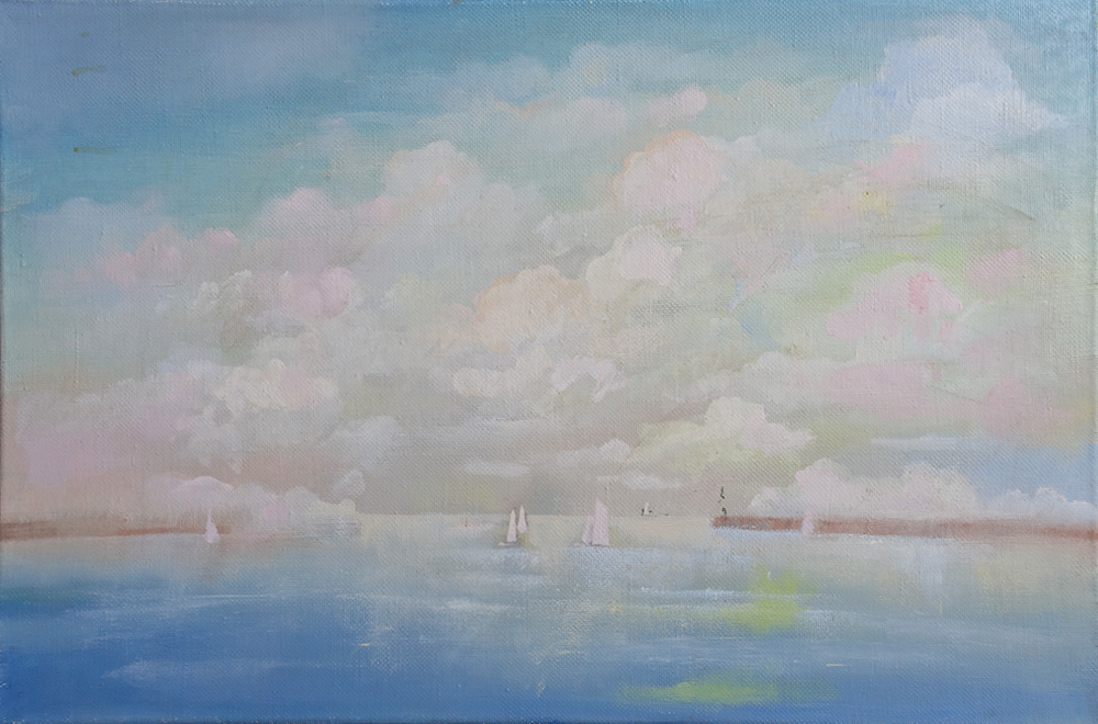  художник  Тенета Виктория, картина Облачный день на море