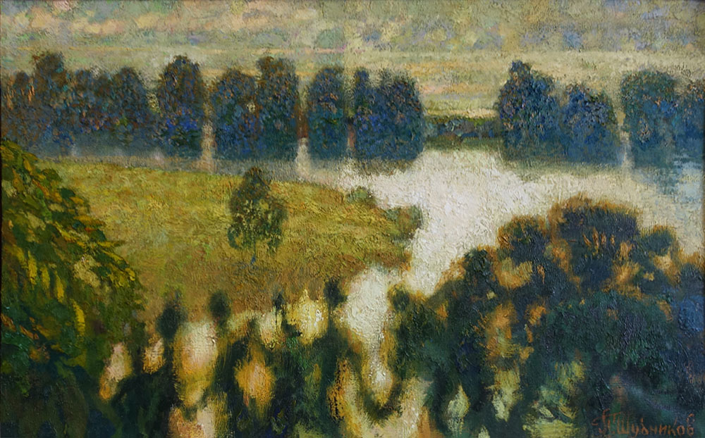  художник  Шубников Павел, картина Пейзаж с деревьями