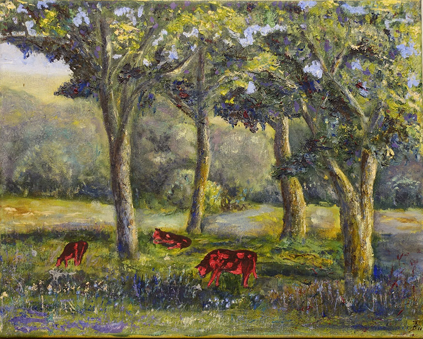 художник  Тенета Виктория, картина Красные коровы