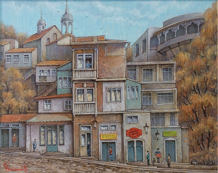  художник  Тихомиров Валерий, картина Тбилиси. Ул. Бараташвили
