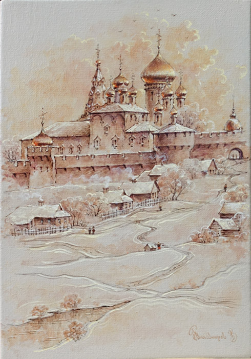  художник  Тихомиров Валерий, картина Никитский монастырь