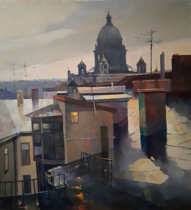  художник  Козлов Дмитрий, картина Питерские крыши