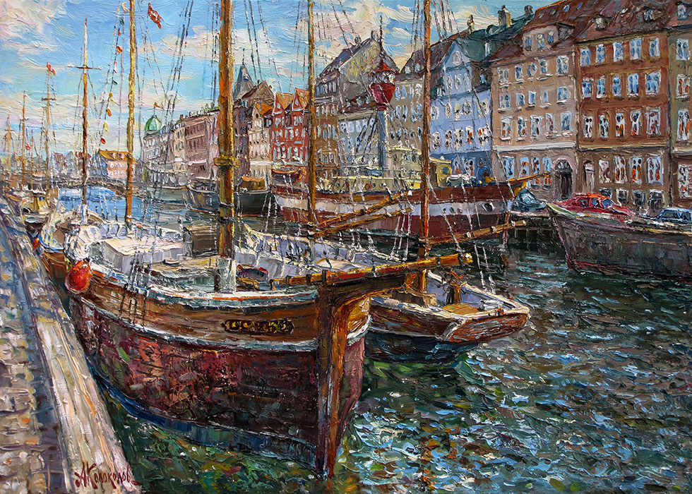  художник  Колоколов Антон, картина Копенгаген, майский день