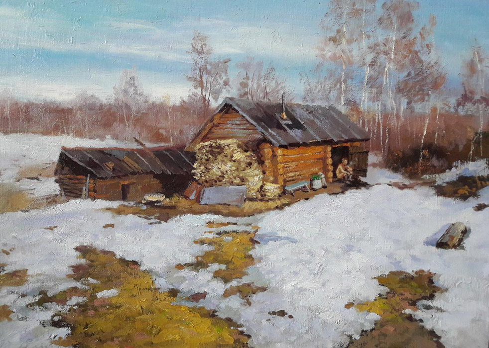  художник  Николаев Юрий, картина Банька