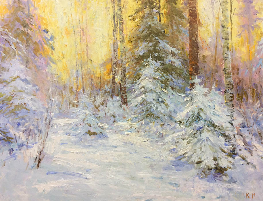  художник  Комаров Николай, картина Зима