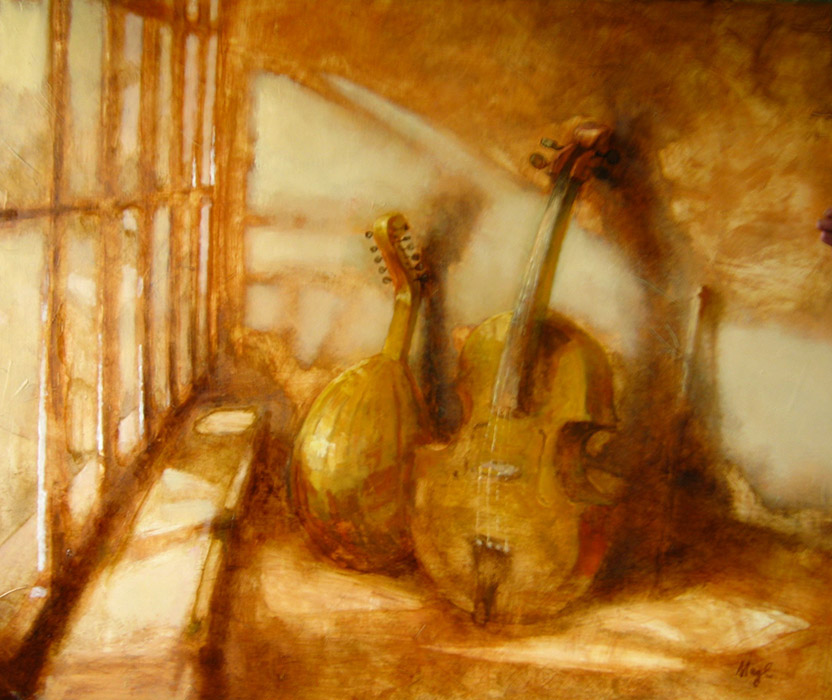  художник  Медведева Ольга, картина Музыкальные инструменты