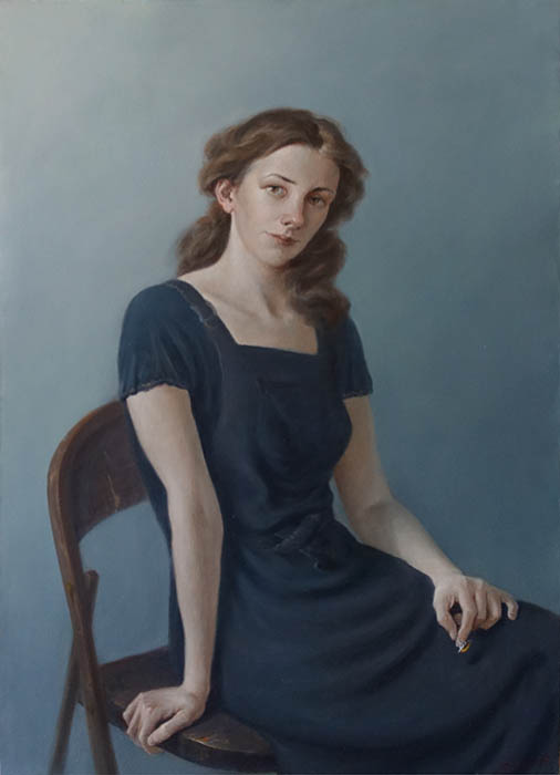  художник  Дмитриев Георгий, картина Портрет девушки с перстнем (Надя)