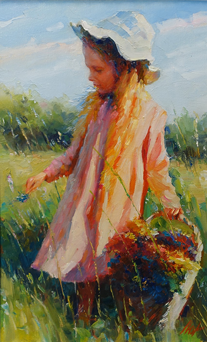  художник  Лихоманов Юрий, картина Девочка в поле