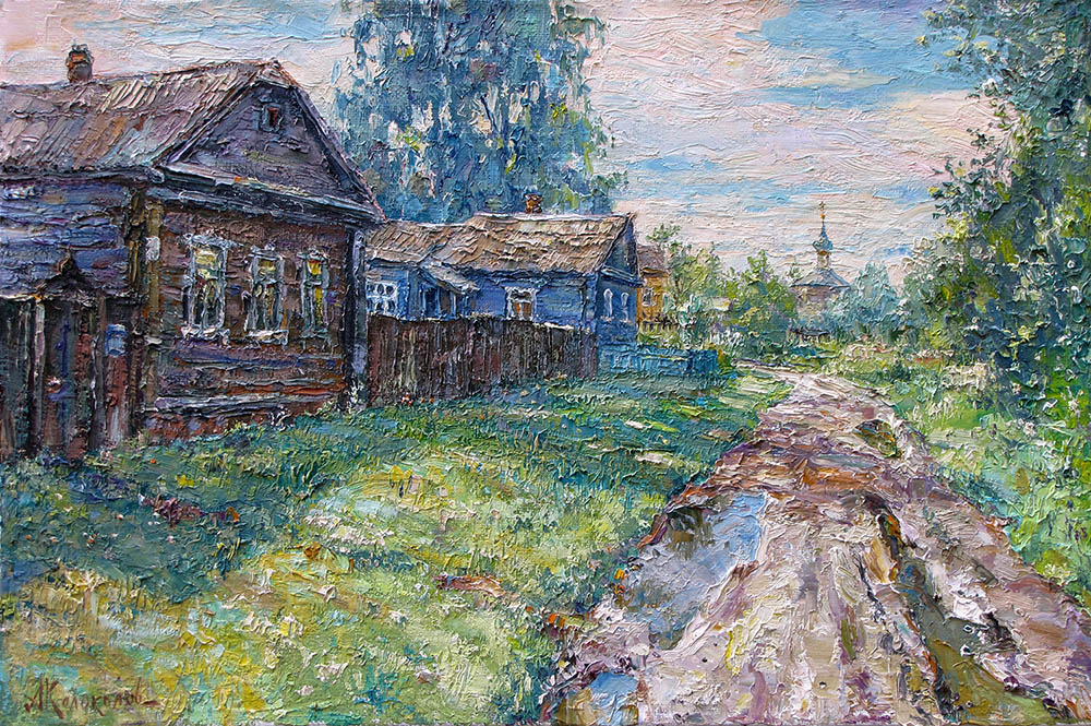  художник  Колоколов Антон, картина Улочка в Киржаче