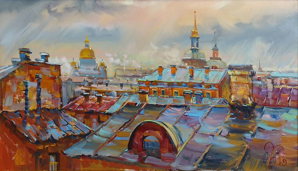  художник  Пеньковский Павел , картина Крыши Питера