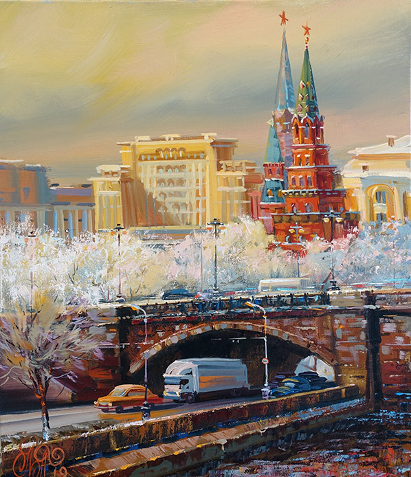  художник  Пеньковский Павел , картина Набережная Москвы-реки