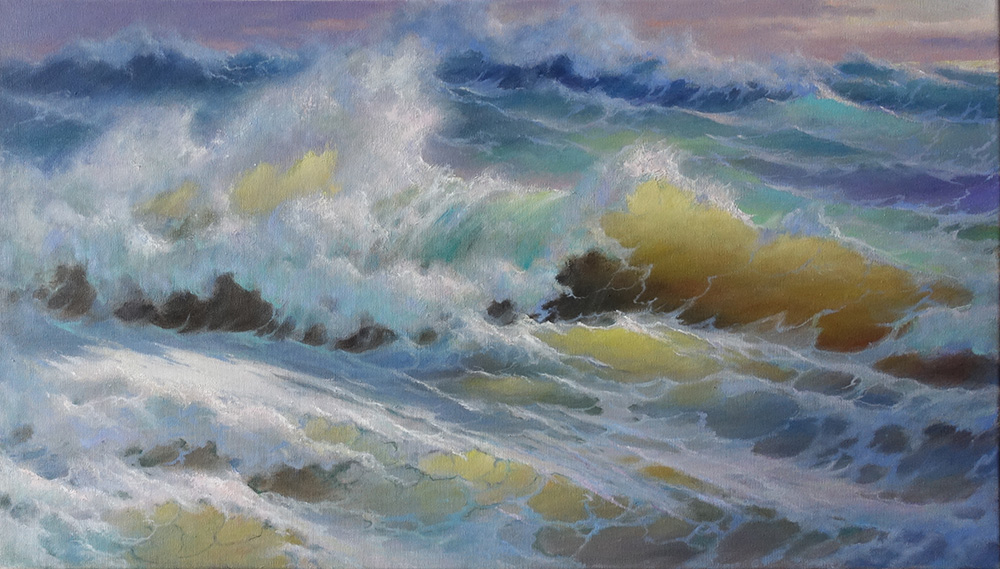 художник  Дмитриев Георгий, картина Волны у берега