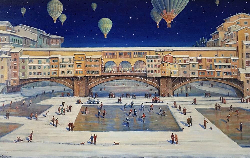  художник  Верещагин Андрей, картина Необыкновенная зима во Флоренции