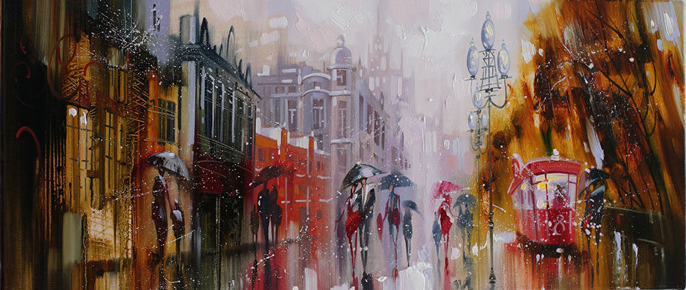  художник  Сыдорив  Зиновий, картина Дождливые прогулки по Арбату