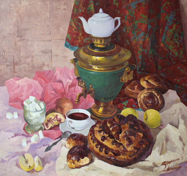  художник  Довбенко Виктор , картина Яблочный пирог