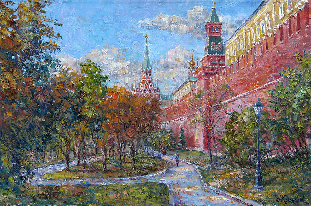  художник  Колоколов Антон, картина В Александровском саду