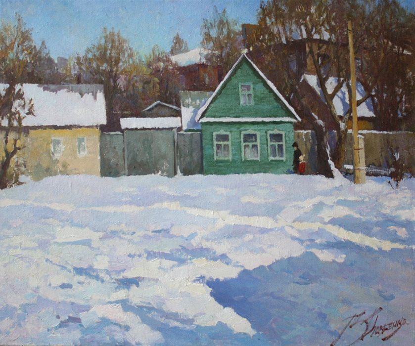  художник  Довбенко Виктор , картина Зимний день