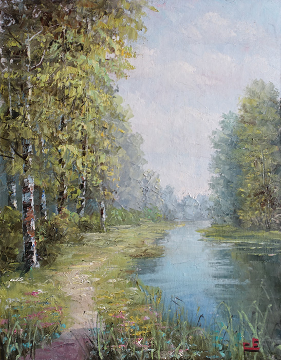  художник  Синев Евгений, картина Тропинка вдоль реки