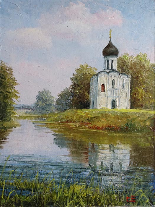  художник  Синев Евгений, картина Покрова на Нерли