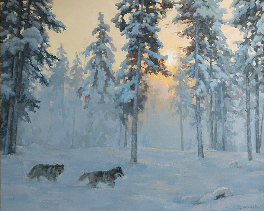  художник  Волков Сергей, картинакартина с волками