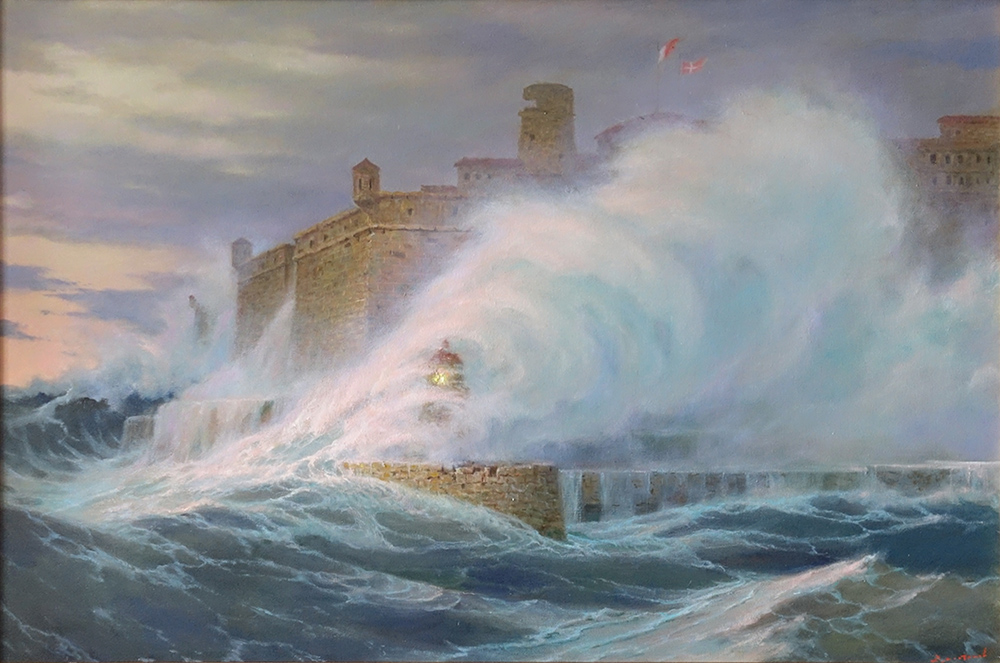  художник  Дмитриев Георгий, картина Шторм у берегов Мальты