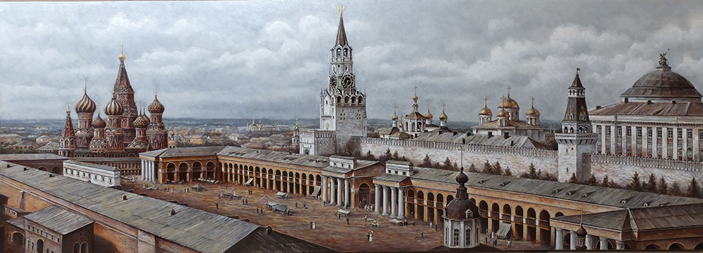  художник  Стрелков Александр, картина Белокаменный Московский  Кремль