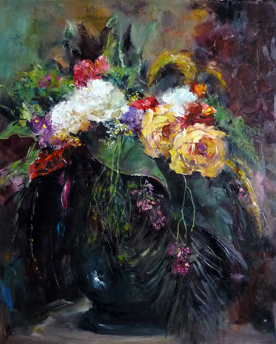  художник  Снежинская Жанна, картина Композиция с кротоном