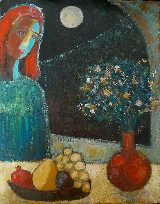  художник  Тараева Ирина, картина Натюрморт, портрет, луна
