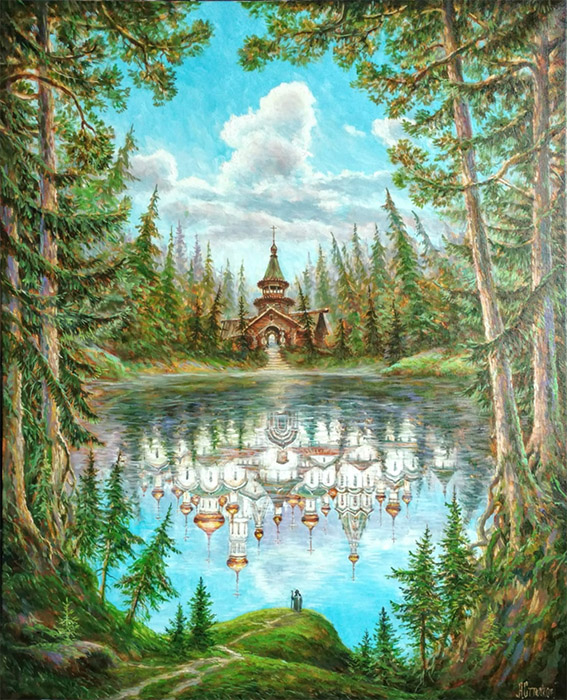  художник  Стрелков Александр, картина Китеж-Град