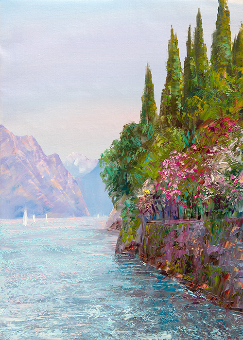  художник  Кравчук Влад, картина Италия. Озеро Гарда