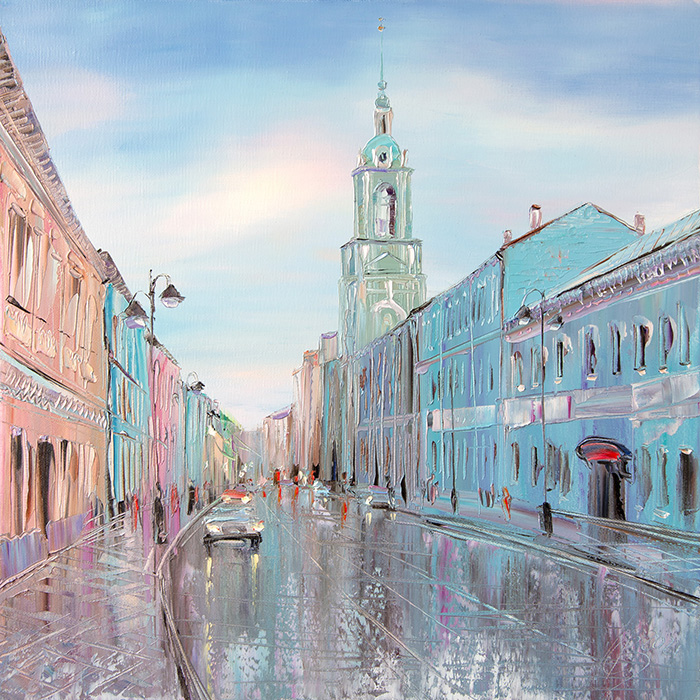  художник  Кравчук Влад, картина Москва. Пятницкая улица