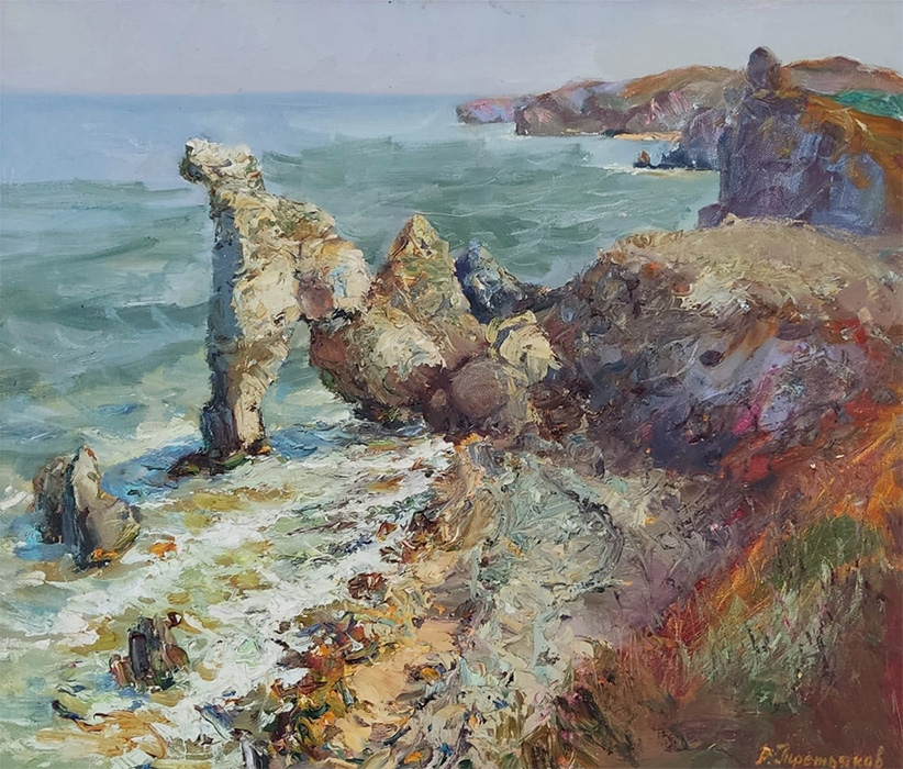  художник  Третьяков Роман, картина Причудливые скалы на Генеральских пляжах