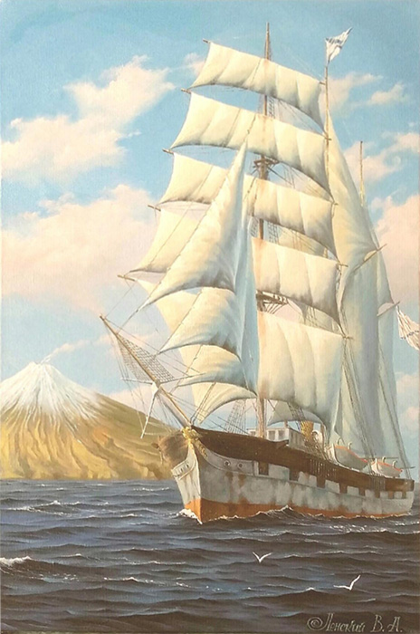 Желтый парусник картина