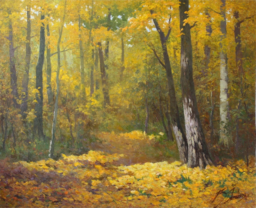  художник  Довбенко Виктор , картина Осенний листопад