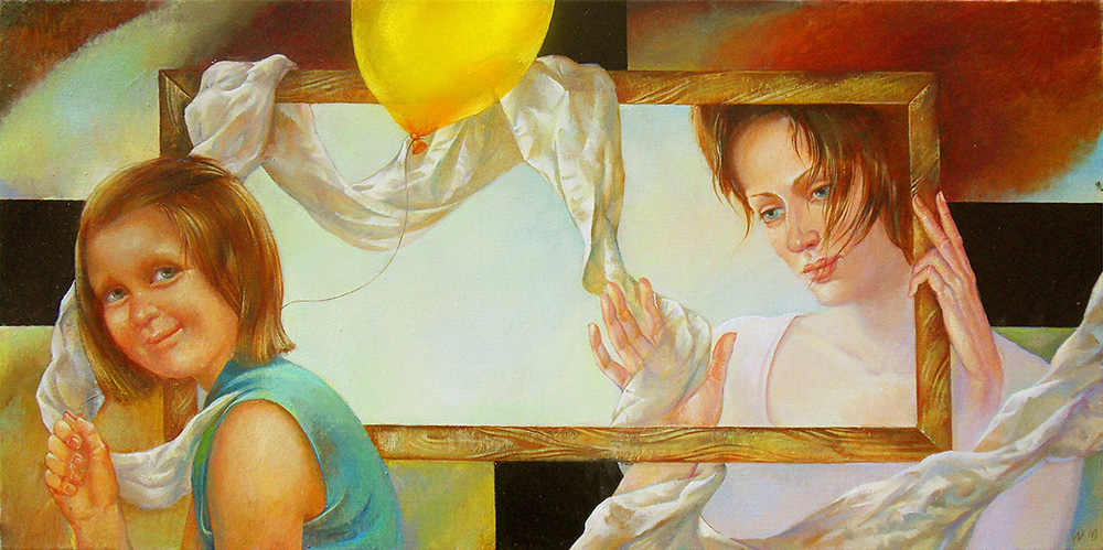  художник  Налетова Ольга, картина Not painted picture of a yellow balloon