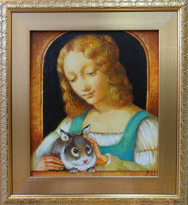  художник  Налетова Ольга, картина Девушка с кроликом
