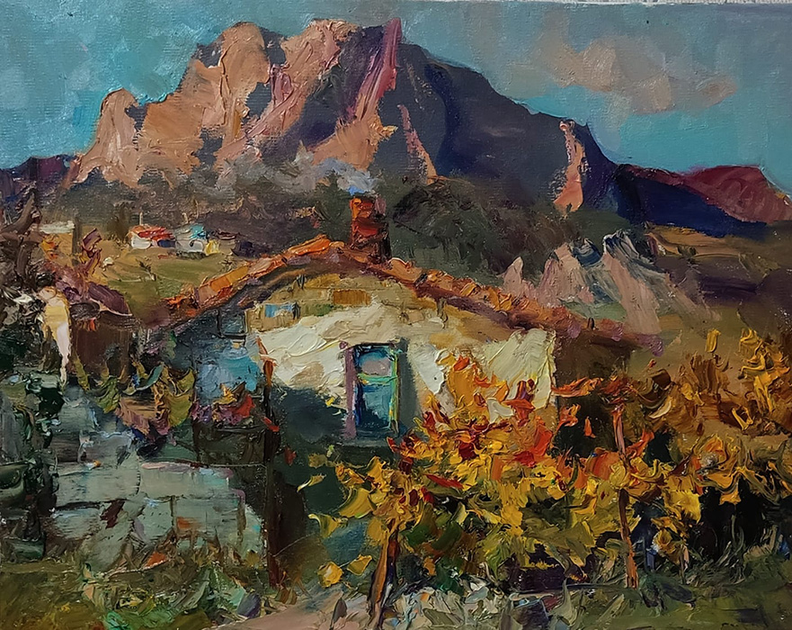  художник  Третьяков Роман, картина Старый дом в солнечной долине