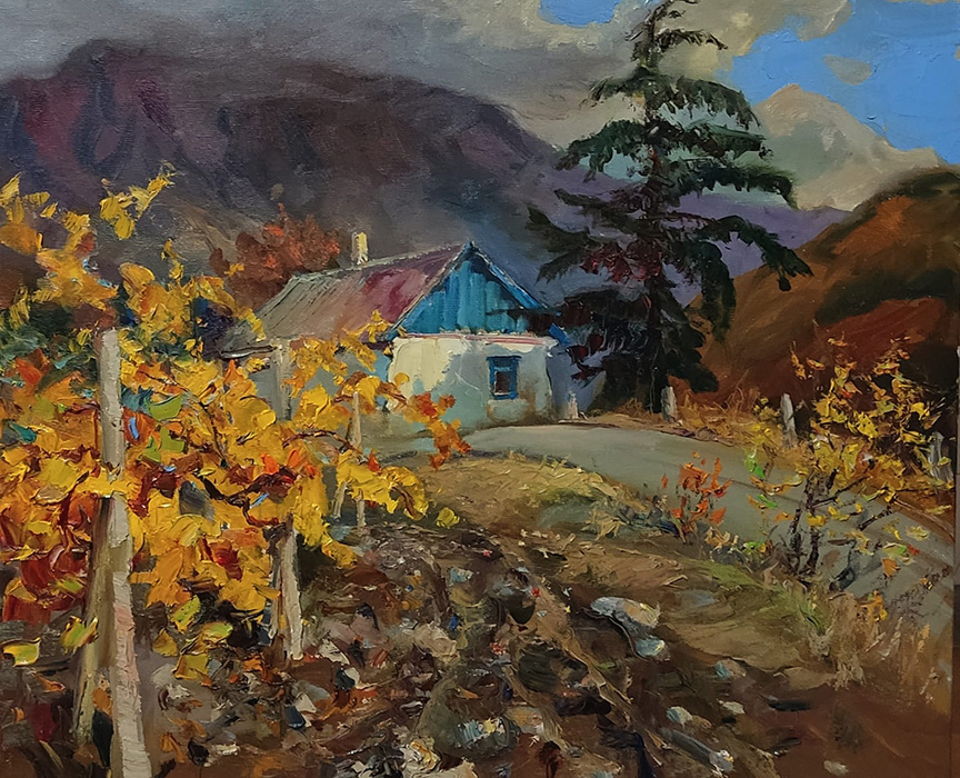  художник  Третьяков Роман, картина Осенний вечер в крымских горах