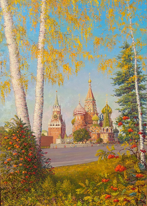  художник  Майстренко Геннадий, картина Москва. Осенний день. (вид из парка Зарядье)