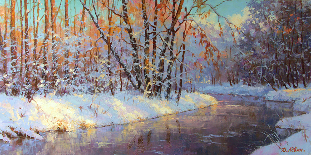  художник  Левин Дмитрий, картина В снежном убранстве
