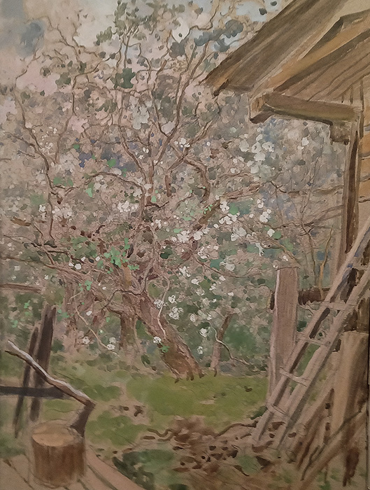  художник  Соколов Николай, картина Весенний сад